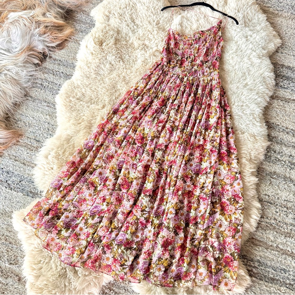 💋SOLD💋🪷🍧DÔEN ‘Felicity’ Silk JARDIN DU PALAIS Smocked Backless Dress XS✨ - Picture 16 of 17